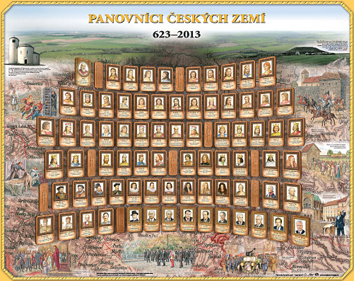 Nástěnný obraz: Panovníci Českých zemí 623 - 2013