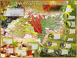 Podložka na stůl: Vinařská mapa - Vinařská oblast Morava